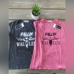 Set of 2 “Fallen For Wallen”Casual/Lounge T-Shirts,Morgan Wallen,Sz Small-Medium
